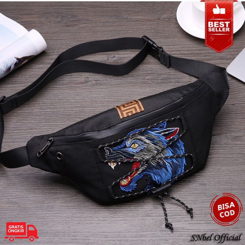 Tas Selempang Slempang Waist bag Pinggang Samping Kulit Import Pria Wanita Cowok Cewek Distro Murah