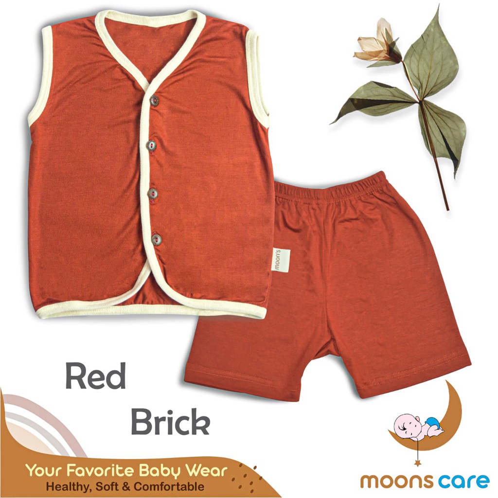 SML Moons Stelan kancing Kutung Polos Baju kutung celana pendek STELAN Moon's baju bayi baju moons