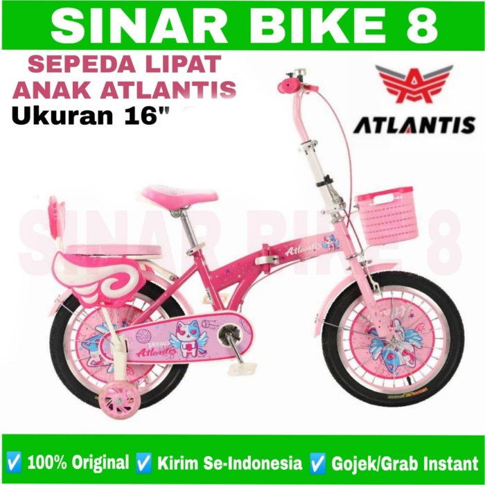 Sepeda Lipat Anak Ukuran 16 dan 18 Inch ATLANTIS VENUS LP 1622 Boncengan