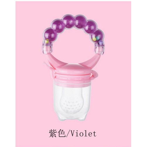 Empeng Dot Buah Anak Bayi Fruit Feeder Rattle Teether Kompeng Pacifier Gigitan Bayi (E30)-Violet