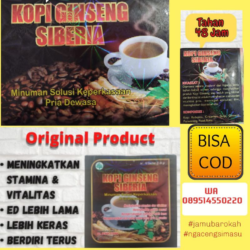 Kopi Ginseng Siberia Jantan Kopi Tahan Lama