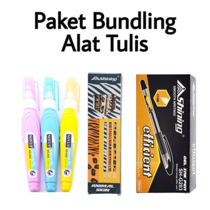 

(TERLARIS) Paket Bundling Alat Tulis (Pulpen + Pensil 2B + Tip-Ex)