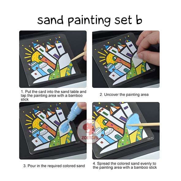 Zoetoys Sand Painting Set With Box | DIY Melukis Pasir  Menggambar Prakarya mewarnai | Mainan Edukasi Anak Cari kado Natal