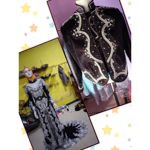 Couple kebaya&amp; beskap bludru/couple pengantin/couple bludru