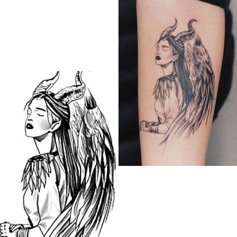 Tato Temporer Kartun Tato komik Tato jepang Tato angel Stiker Tato Minimalis - KACE1