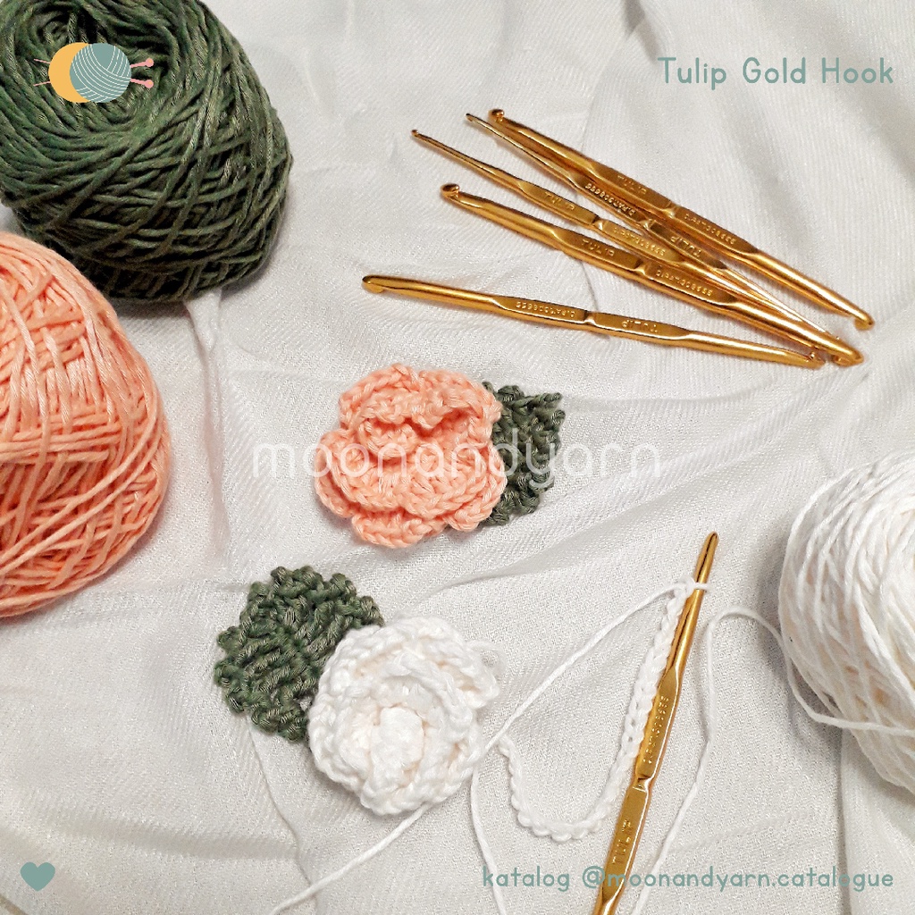 Tulip Gold Crochet Hook (set) / Hakpen / Jarum Rajut