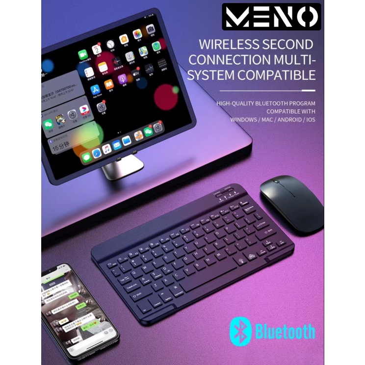 MENO Wireless Slim Keyboard Bluetooth iPad Tablet Android Mac Windows hp android ios iphone pro samsung-5