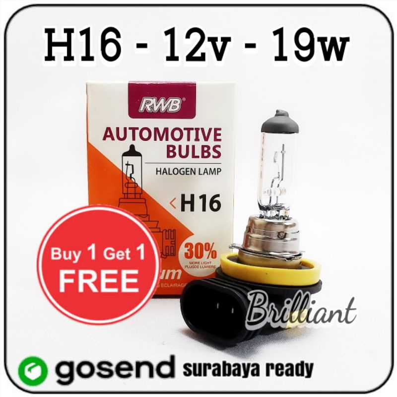 Promo - Bohlam Halogen RWB Original - H1 / Ps24 / H27 / H9 / H16 / 9012 Hir2 / H11 / G40 / H4