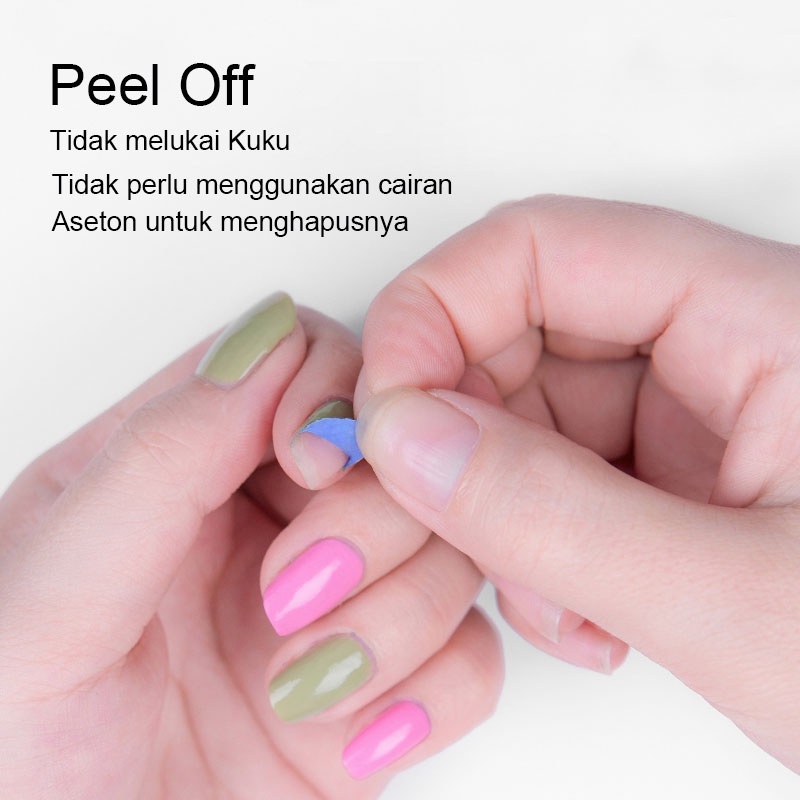 Kutek Peel Off cat kuku Peel Off hala lkutek implora muslimah Nail polish Kutek Apple  Ready Stock  hitam hij au army