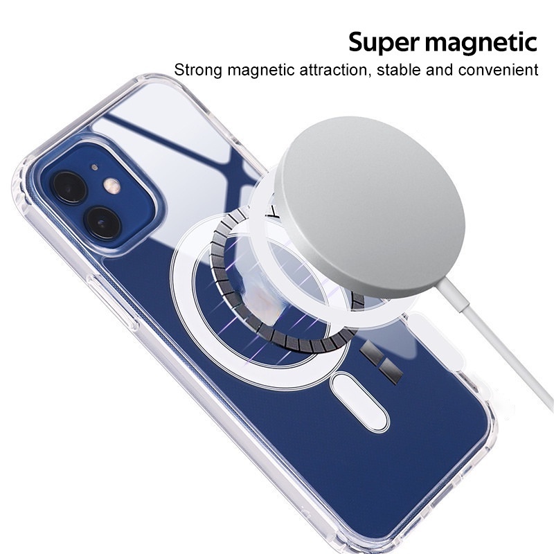 Case Magnetik Full Cover Hp Wireless Charging Untuk iPhone 14 / 13 / 12 / 11pro / X / XR / XS Max / 12 / 13 Mini