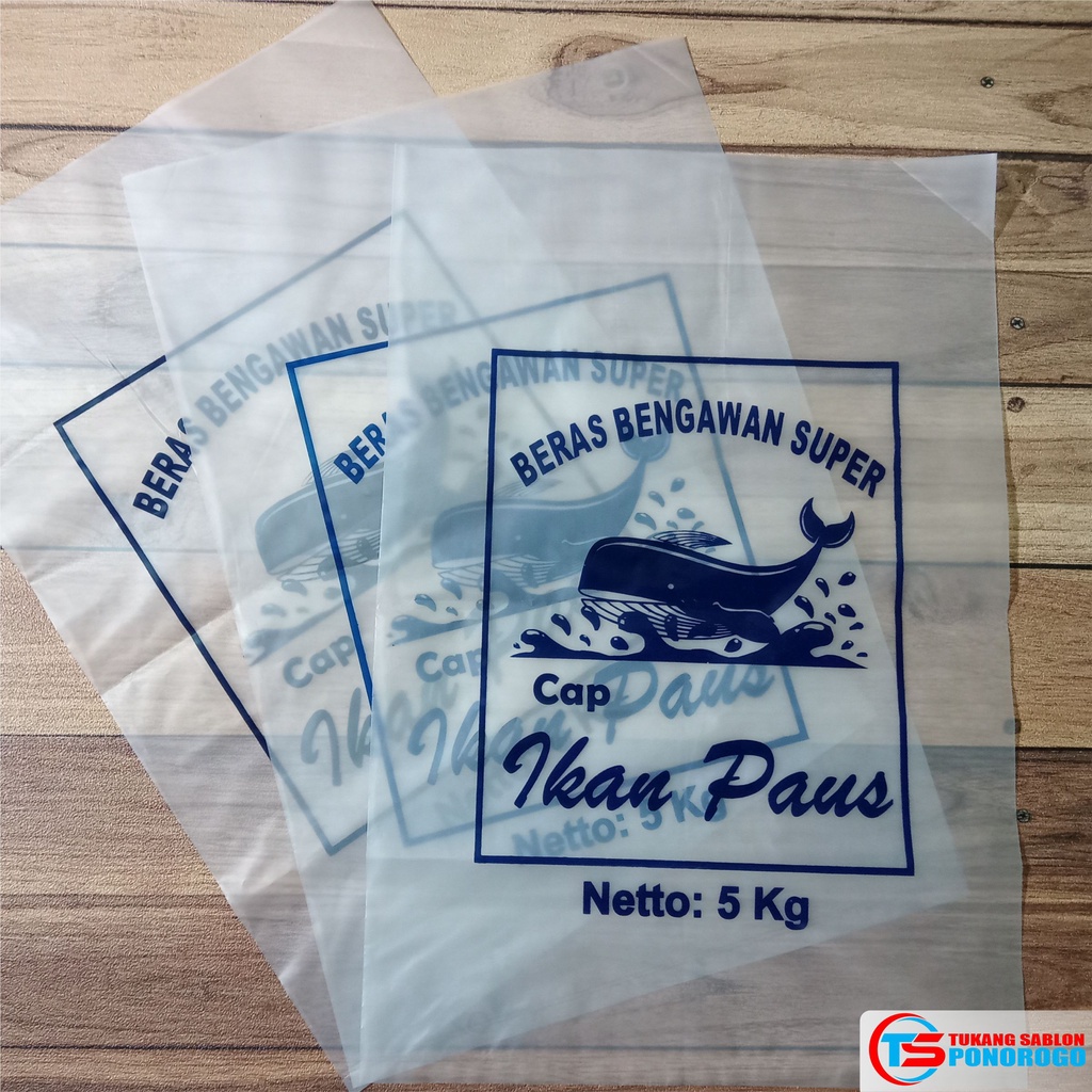 READY Plastik Kemasan Beras 5Kg Cap Ikan Paus, Bahan HD Tebal Kuat