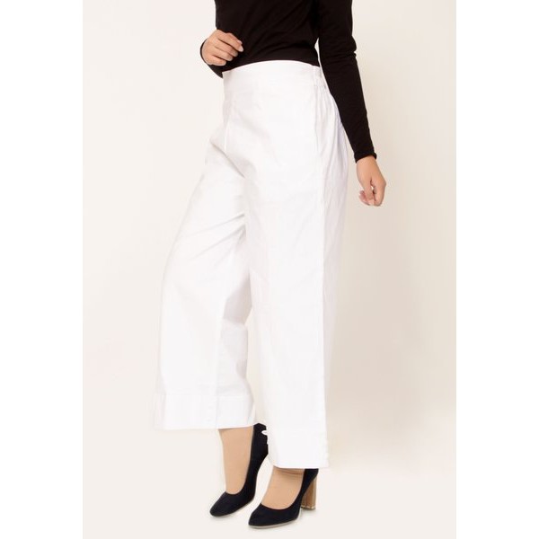 Celana Putih Kulot Wanita-Celana panjang Putih