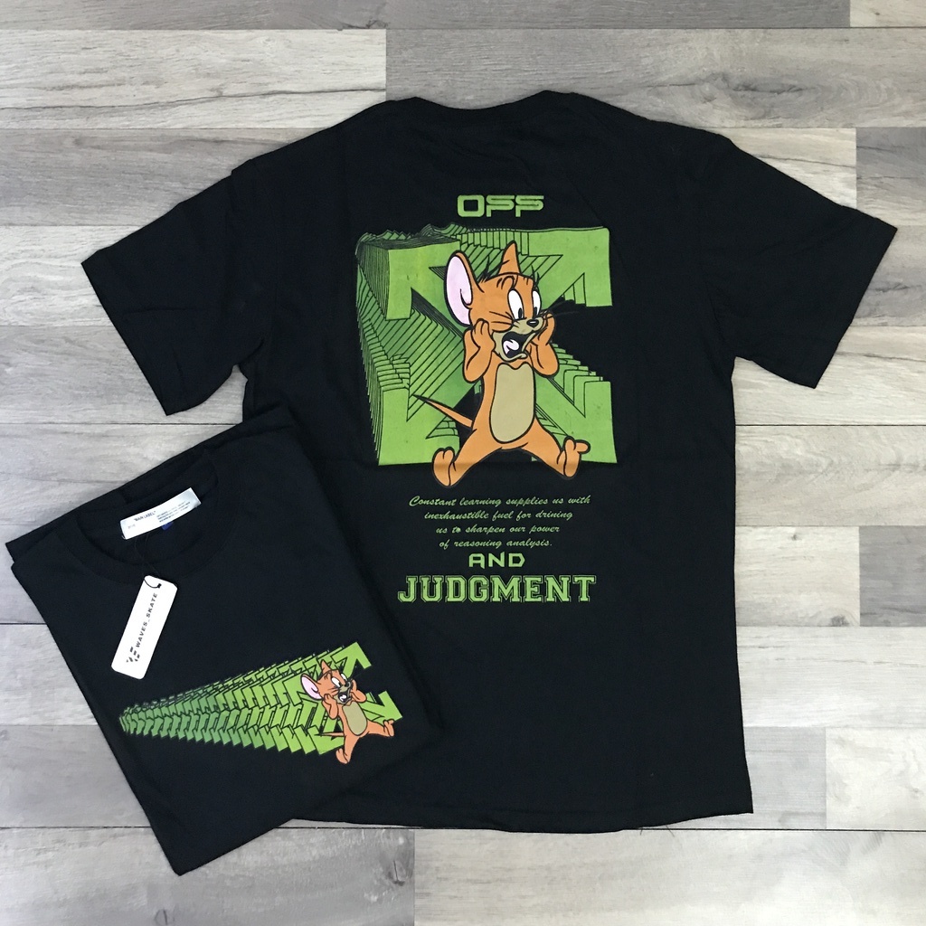 KAOS OFF WHITE ORIGINAL X TOM AND JERRY- KAOS DISTRO PRIA - MIRROR BAJU OFF WHITE ORGINAL KAOS KAOS 