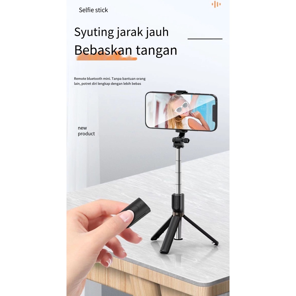 Portable Mini Selfie Stick Bluetooth 3 in 1/Tongsis Bluetooth 2 in 1 Tripod Tongsis Bluetooth Live Stand