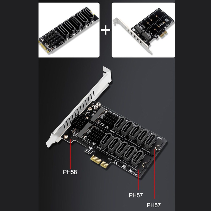 Btsg 5port Untuk M.2 B-Key Ke3 6G SSD Adapter Komputer Laptop