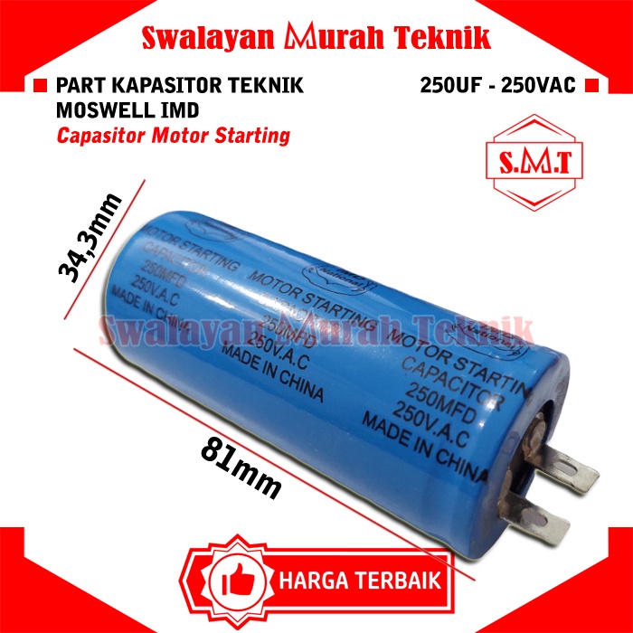 Jual Moswell Imd Kapasitor Motor Starting Uf Vac Kaki Capasitor