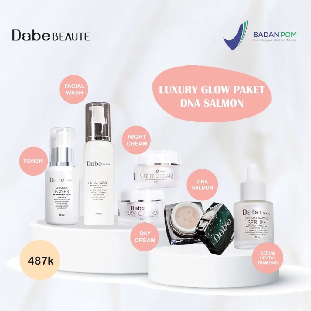 Paket Luxury Glow Plus DNA Salmon Dabe Beaute Dabebeaute Skincare Dabe Beauty by Bella Shofie
