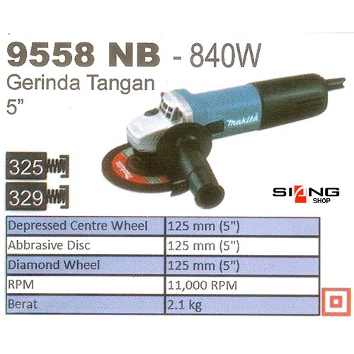 Makita 9558 NB / 9558NB Mesin Gerinda Tangan 5&quot;