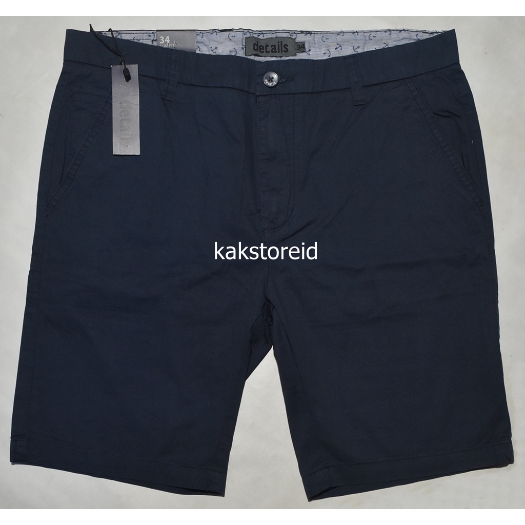 Celana Pendek Pria DETAILS Navy Slimfit DET 66 ORIGINAL