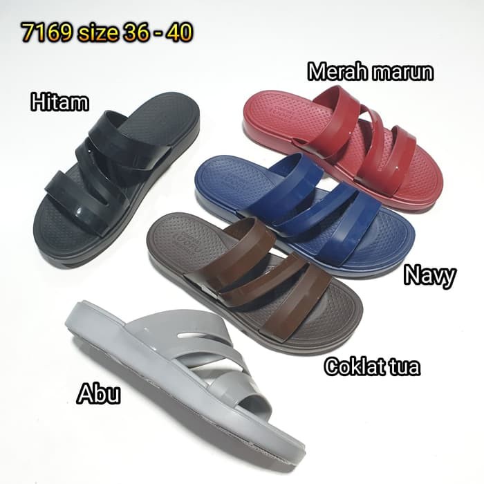 jelly sandal karet  wanita luofu  sendal slop karet  import 