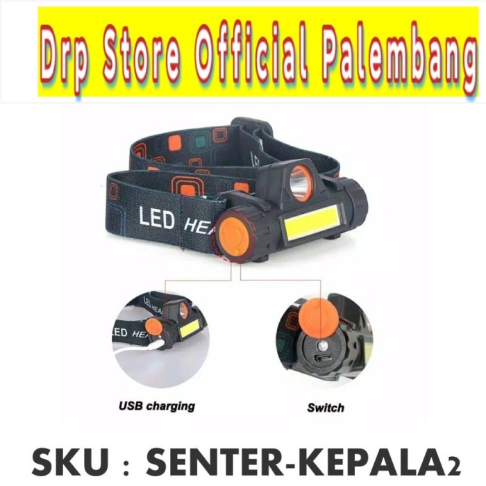 Senter Kepala Headlamp LED 3 Mode Cahaya CAMPING - MODEL2