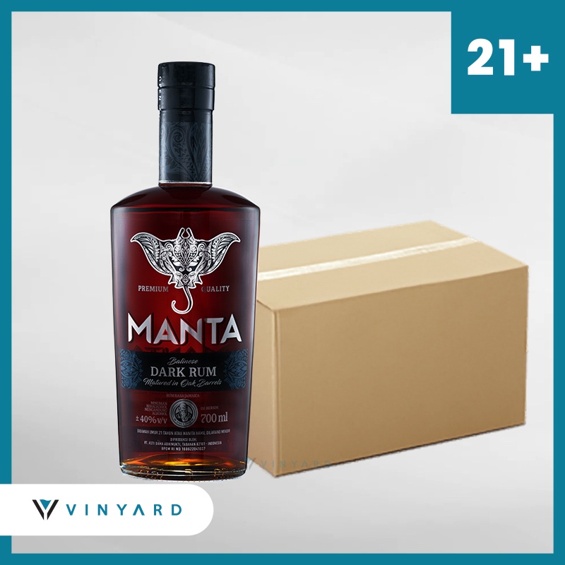 PROMO ( 6 Botol ) Manta Dark Rum 700 ml