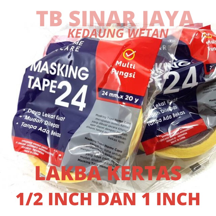 MASKING TAPE 24 MM / LAKBAN KERTAS 1 INCH /SOLATIP KERTAS X DAIMARU