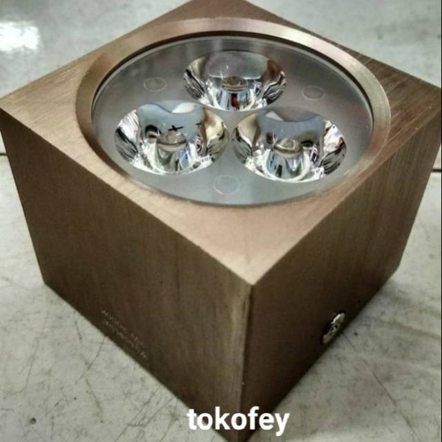 Lampu downlight led vacolux tempel plafon 3 watt mewah kotak gold