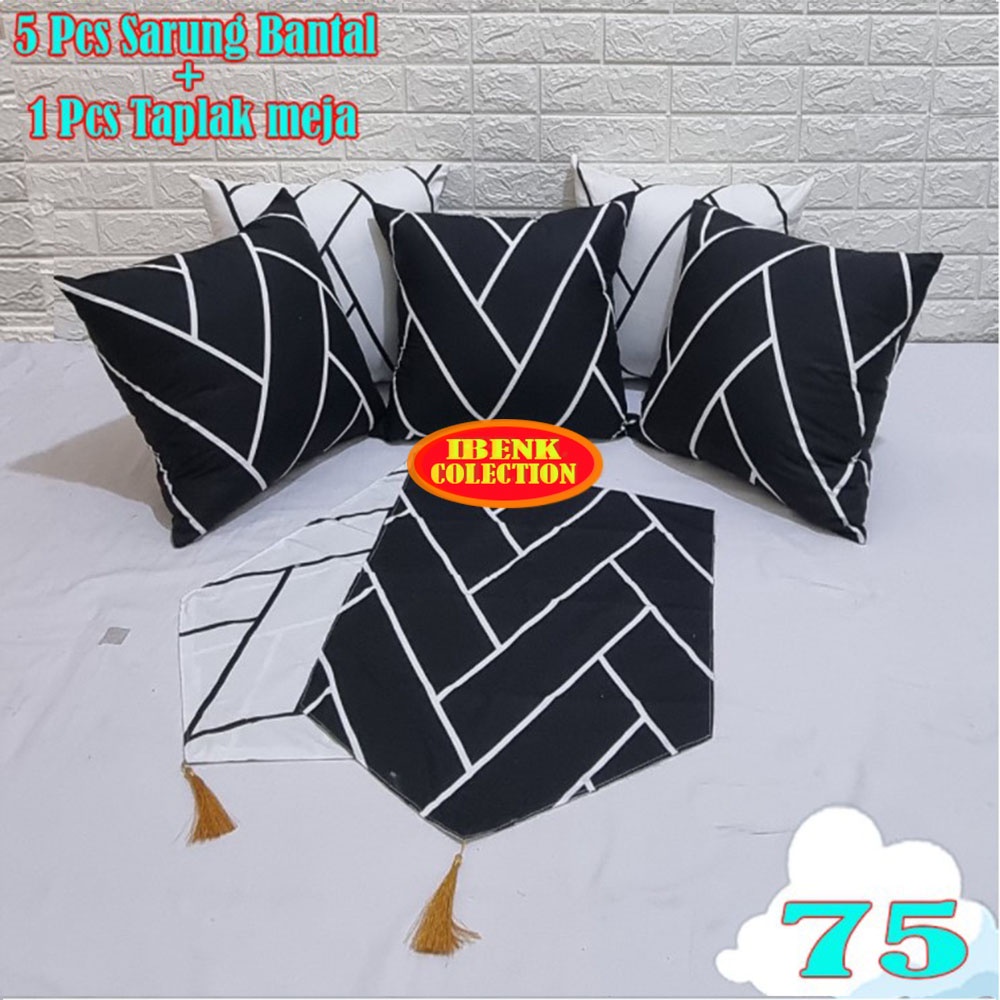 [NEW ARRIVAL] IBENK Collection - Paket Hemat Sarung Bantal Sofa 50x50 cm + Taplak Meja