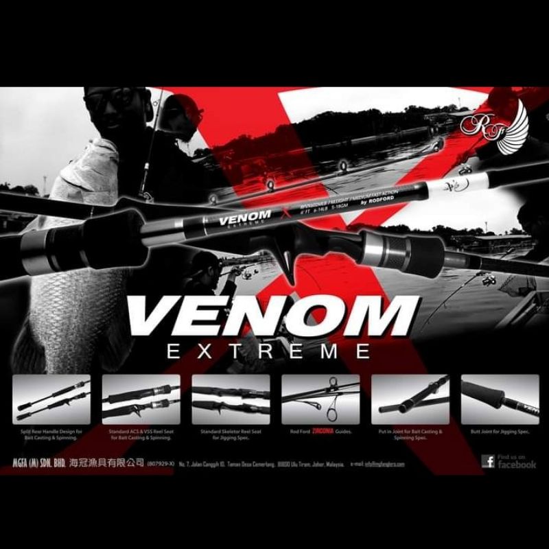 JORAN JIGGGING SPINNING RFVX 632 LJS RODFORD VENOM EXTREME 632 RING ZIRCONIA