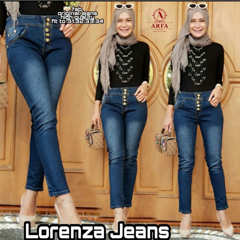 [ COCO ] JEANS HW KANCING 5 WARNA COCO // JEANS HW BUTTON.