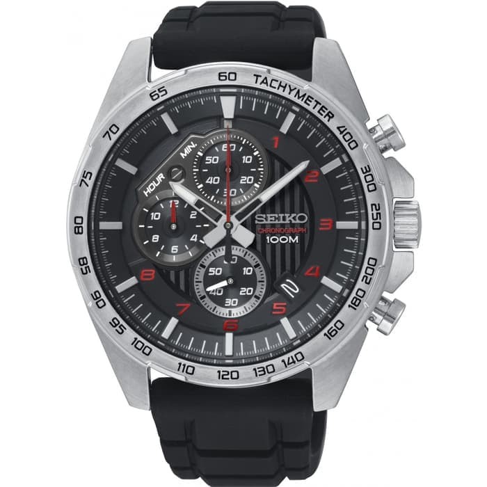 Jam Tangan Pria Seiko Quartz SSB325P1 Chronograph Black SSB325 ORIGINAL