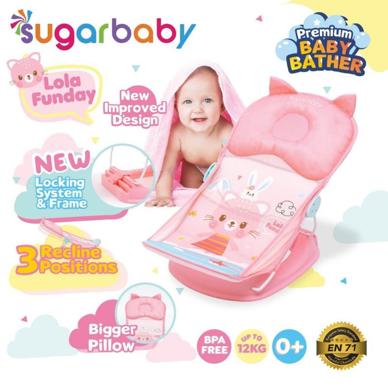 Sugar Baby Baby Bather / Kursi Mandi Bayi Sugar Baby-PINK LOLA FUNDAY