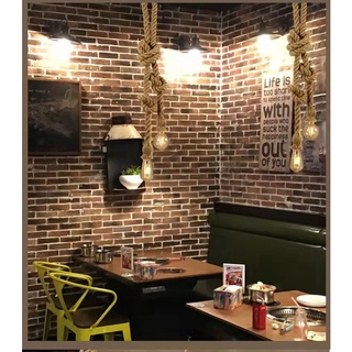 【Lokal dalam stok】Tali Tambang Vintage Lampu Gantung Industrial Design Interior Cafe Dekorasi Hias
