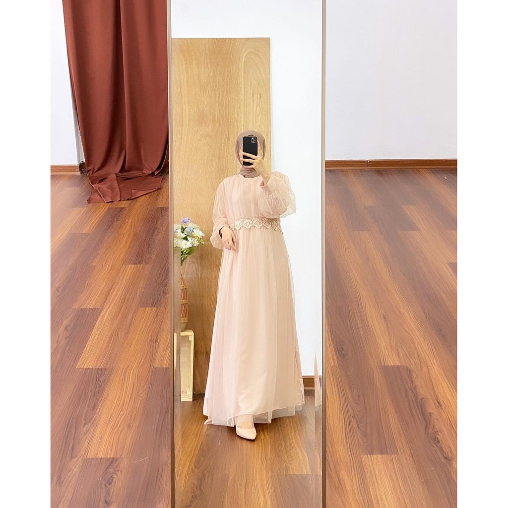 Serina Tile Lace Dress/Dress Tile Ld 110/Dress Tile Kondangan/Dress Seragaman/Dress Tile Lebaran