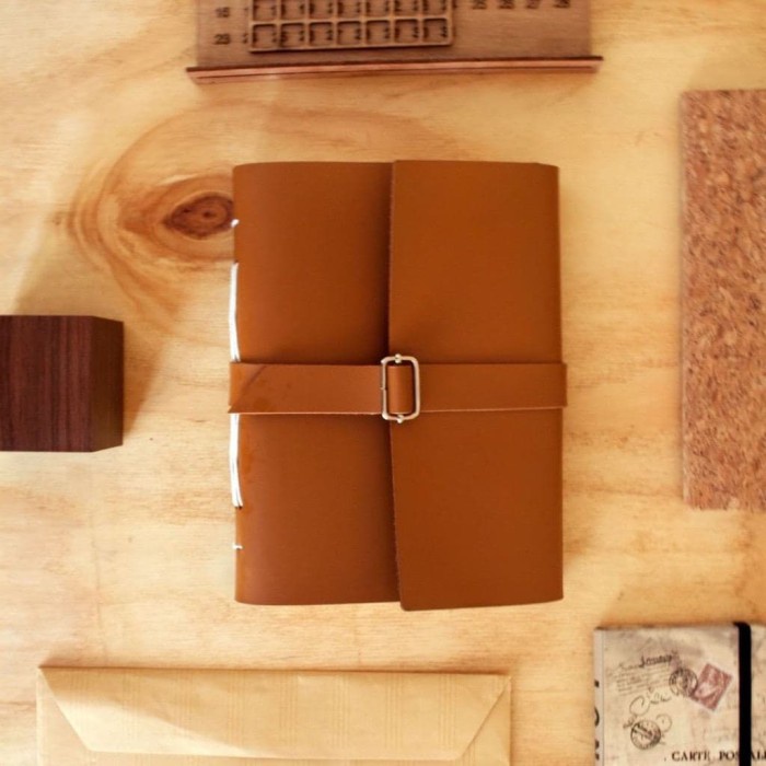

(BISA COD) Bookbinding / journal book / buku catatan / sketchbook / ukuran A5 - Cokelat