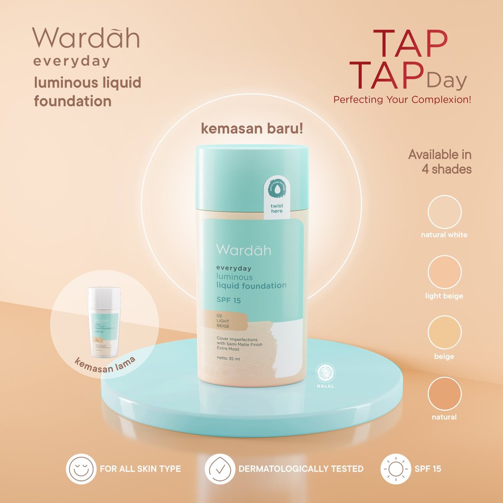 WARDAH EVERYDAY LUMINOUS LIQUID FOUNDATION SPF 15 @MJ