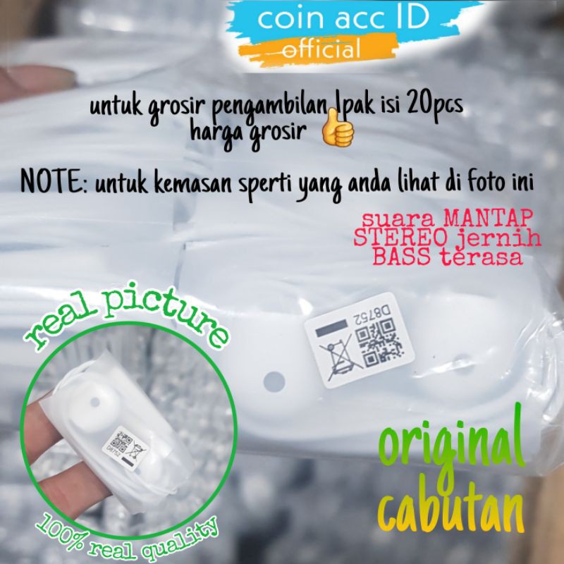 earphone/headset original VIVO pure bass Y91/Y12/Y19/Y17/Y15/Y71/V7/V9/Y53/V11 COCOK SEMUA HP