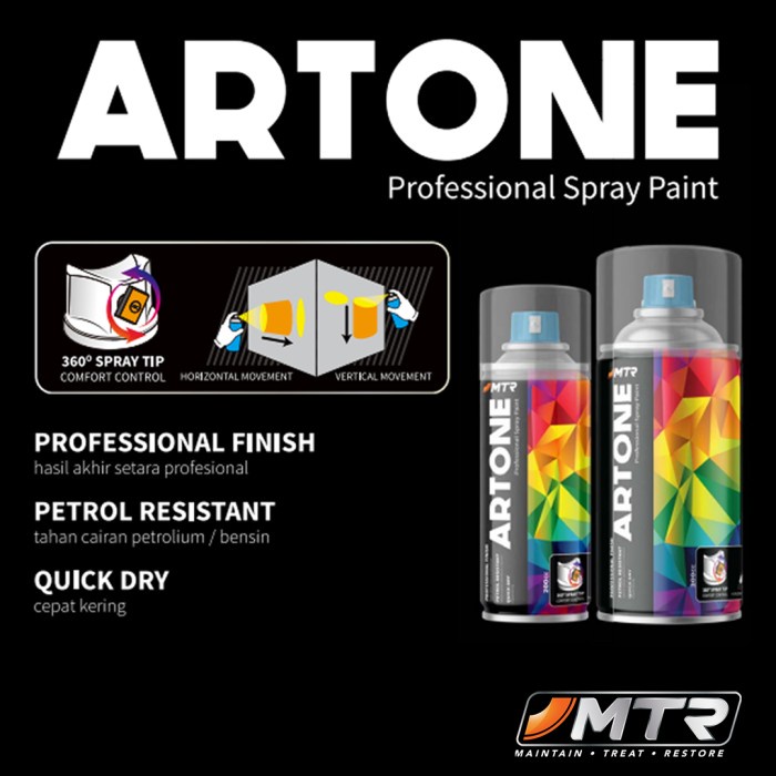 Artone Spray Paint 300 cc Cat Semprot Pylox Pilox Black Hitam 939