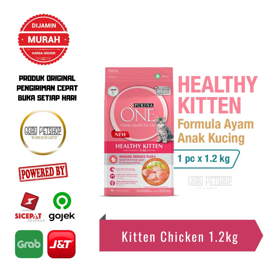 Purina ONE Healthy Kitten Chicken 1.2kg Makanan Kering Anak Kucing