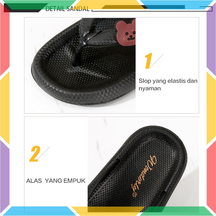 M2288TG Sandal Anak Jepit Wanita Bear Anti Slip Wonderly Sendal Anak Cewek Karet Jelly Empuk Premium Glanzton