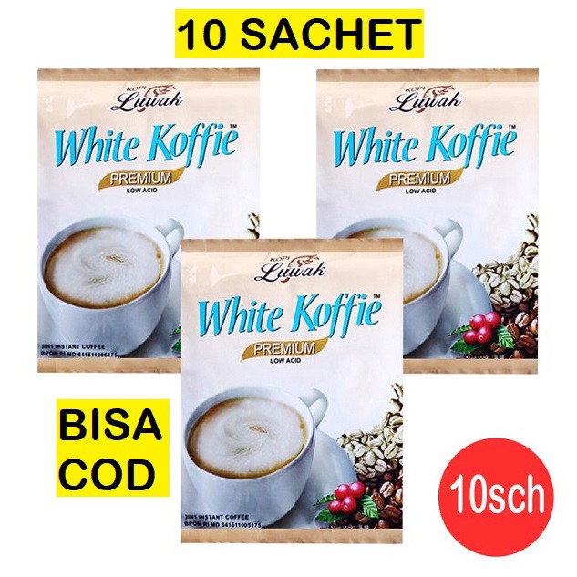 

Kopi LUWAK White Koffie Coffee 3 in 1 Instant 1 Renceng 10 Sachet @20gr (10 pcs) Original