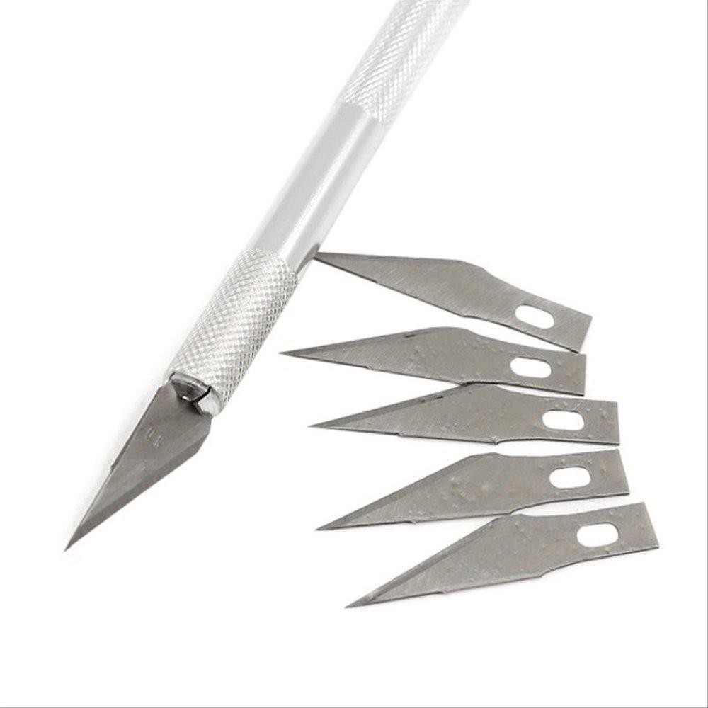 

ST Pisau Ukir Metal Handle Blade Knife Wood Paper Cutter Craft Pen Knives Engraving DIY Hand Tools