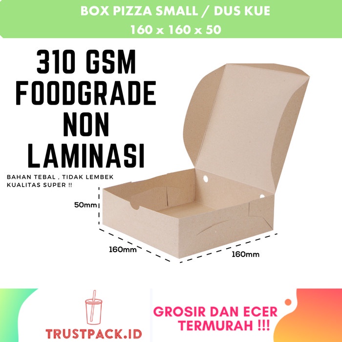 BOX / DUS / DOS / KOTAK PIZZA / KUE / ROTI uk.16x16x5cm KRAFT