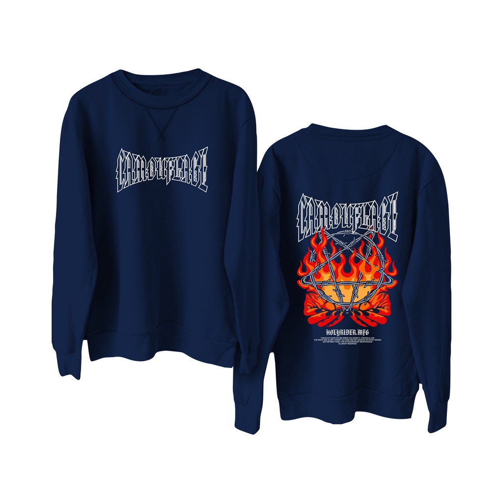 Crewneck sweatshirt sablon DTF || Holyrider Sweter Basic MFG size M - XXL ( Pria &amp; Wanita )