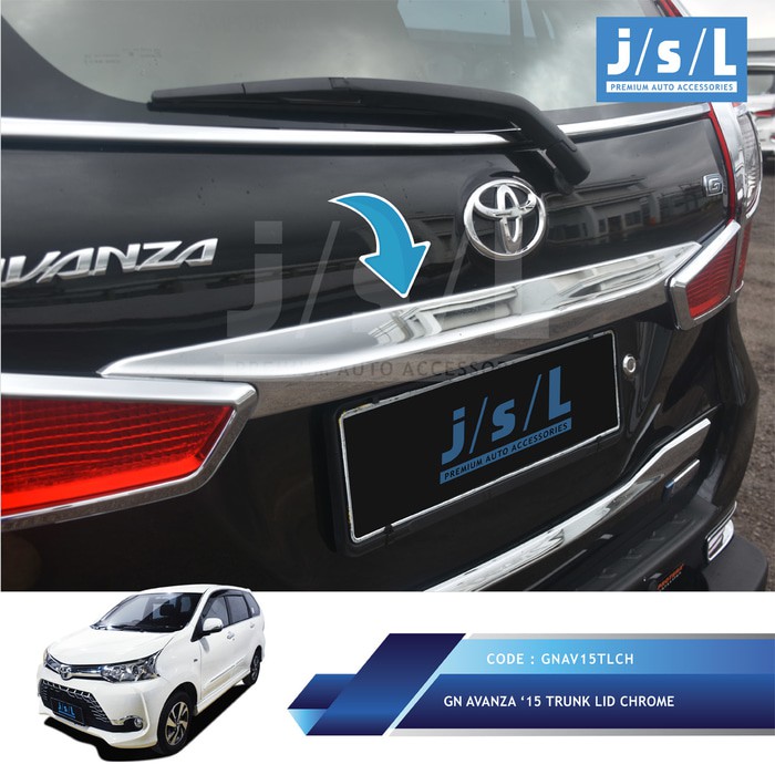 Avanza Xenia 2015 2016 2017 2018 Aksesoris Cover Trunk Lid Chrome JSL