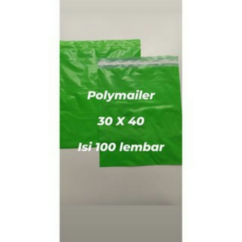 

SR PLASTIK polymailer apple green hijau terang kantong baju online 30X40