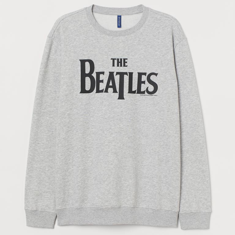 Crewneck H&M The Beatles Grey Abu Original - Sweater HnM The Beatles Original - Cewek Cowok