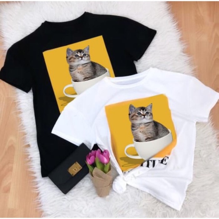 grosir fashion jakarta - baju atasan KAOS tee wanita CATTITUDE - konvek -