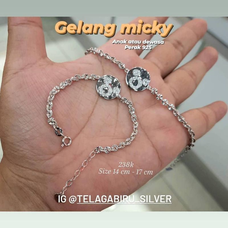 gelang rante micky perak 925